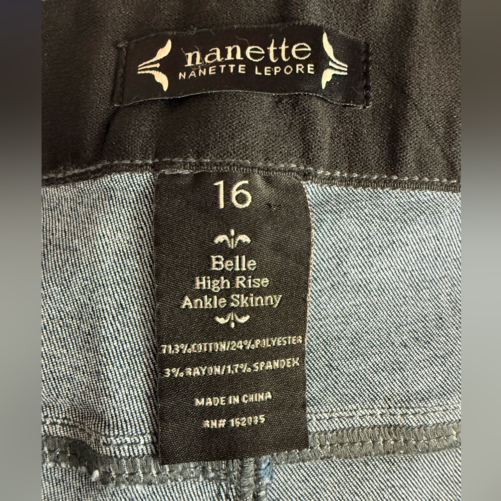 Nanette Lepore Flawless Belle High Rise Ankle Distressed Dark Blue Ankle Jeans - Picture 4 of 15